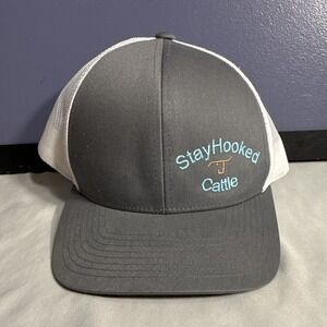 Pacific Headwear Trucker Hat Gray/White Snapback Adjustable Mesh Back Cattle
